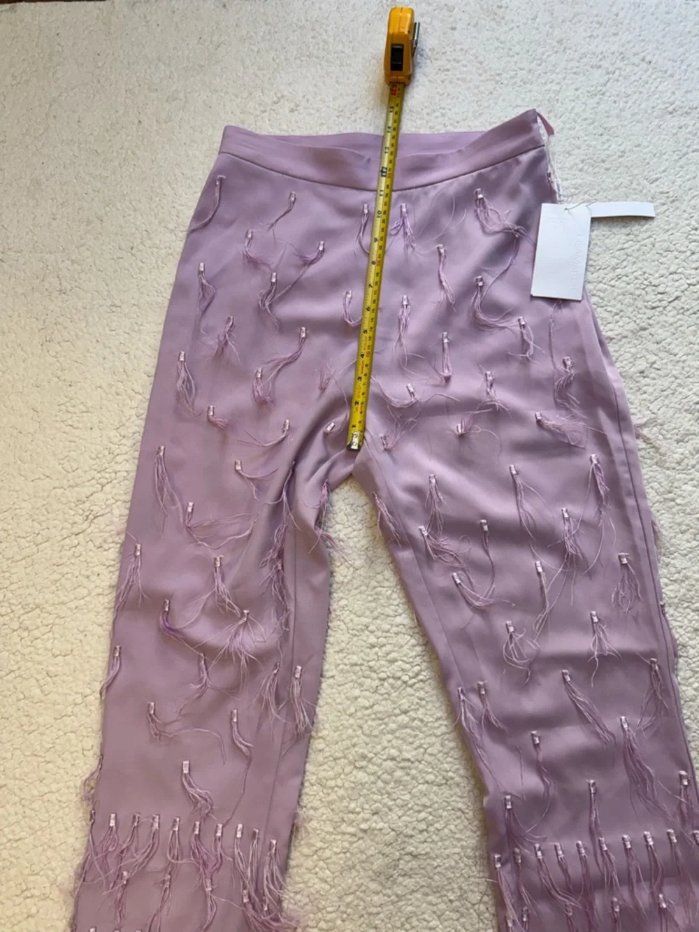 NWT Lisa Maree Wild Love Real Feather Pant in Lilac Size Small $295 - Picture 10 of 13